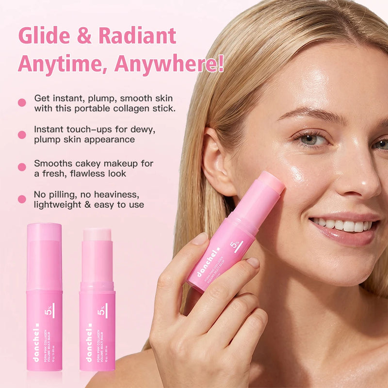 Collagen Moisturizing Cream Stick Hydrating Non-Greasy Instant Touch-Ups for Dewy Plump Skin Radiant Finish Korean Cosmetics